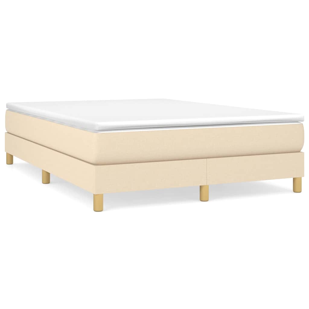 Vidaxl boxspring bed stof crèmekleurig 140x200 cm