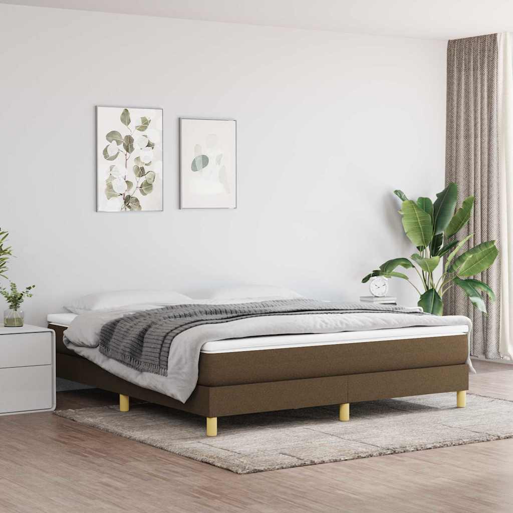 Vidaxl boxspring bed stof donkerbruin 160x200 cm