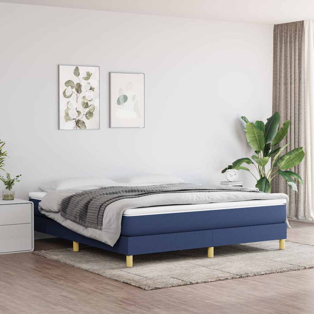 Vidaxl boxspring bed stof blauw 160x200 cm