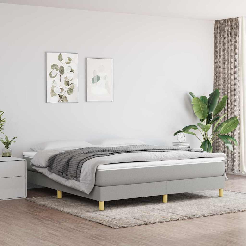 Vidaxl boxspring bed stof lichtgrijs 180x200 cm