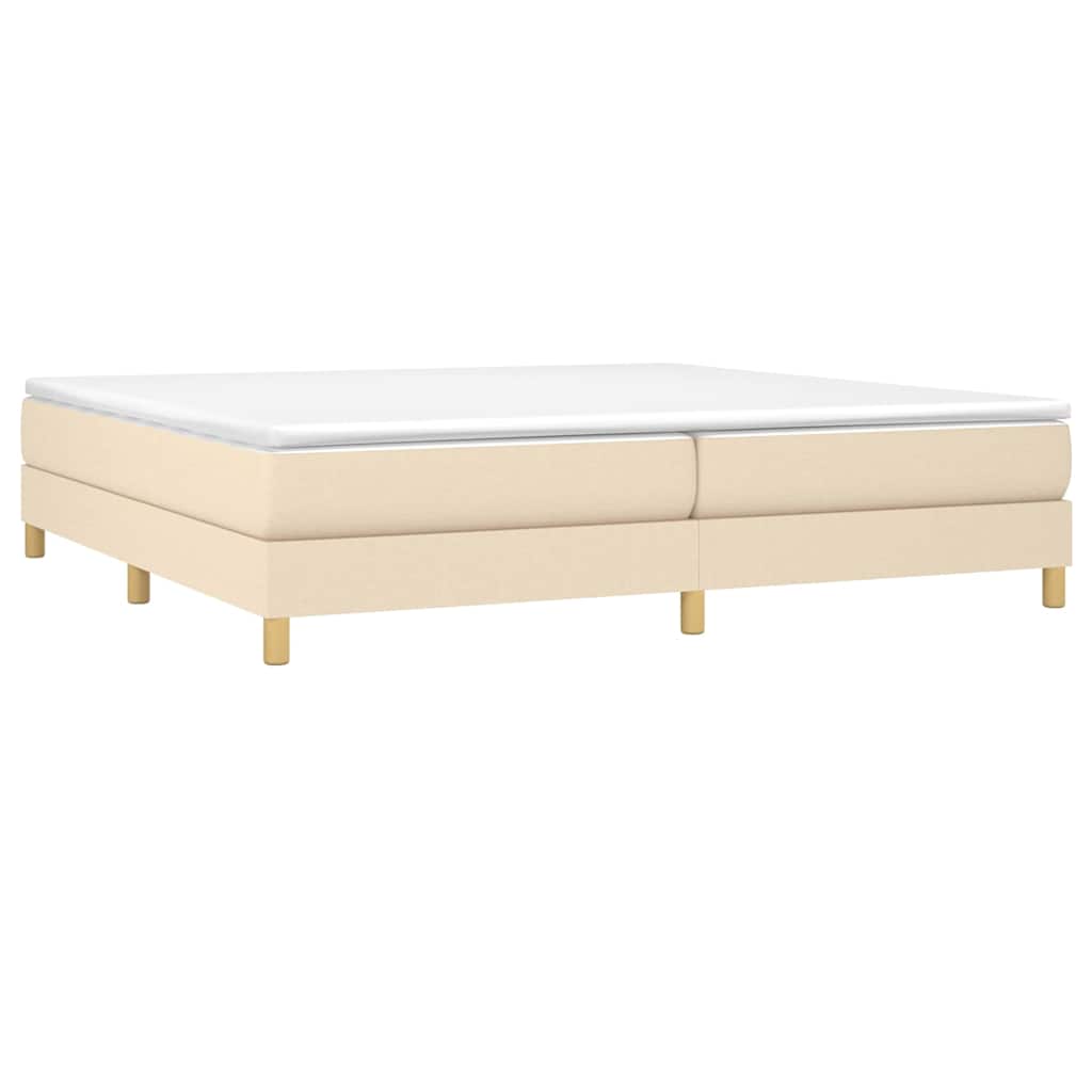 Vidaxl boxspring bed stof crèmekleurig 200x200 cm