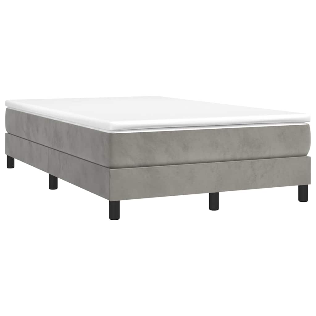 Vidaxl boxspring bed 120x200 cm fluweel lichtgrijs
