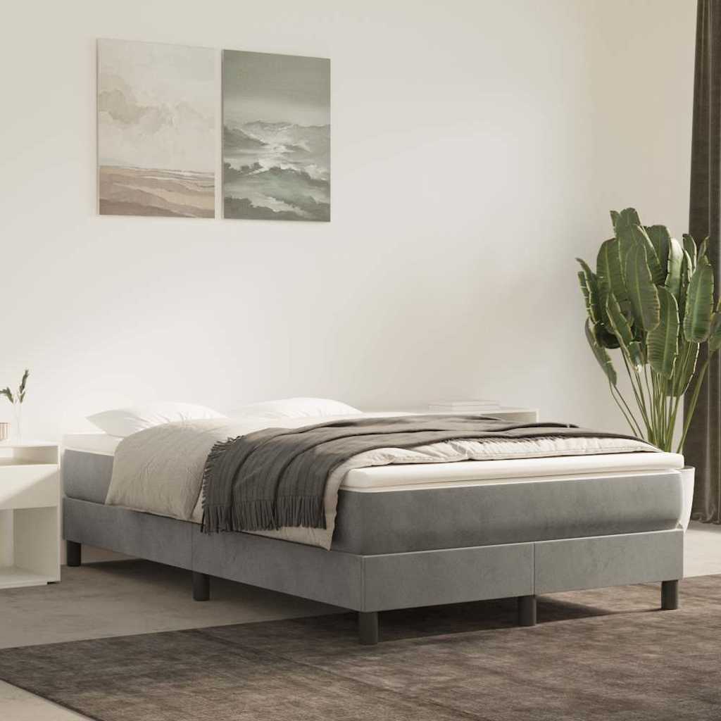 Vidaxl boxspring bed 120x200 cm fluweel lichtgrijs