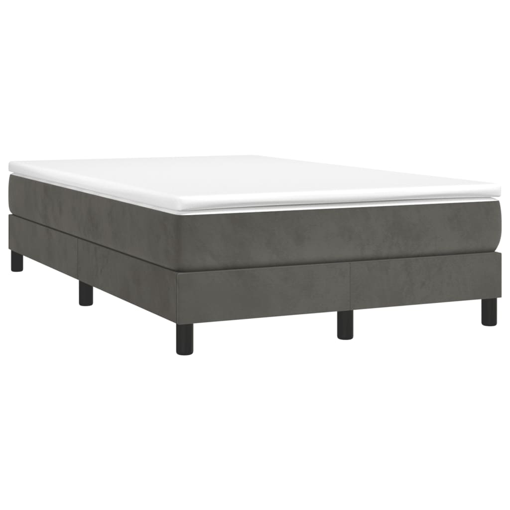 Vidaxl boxspring bed 120x200 cm fluweel donkergrijs