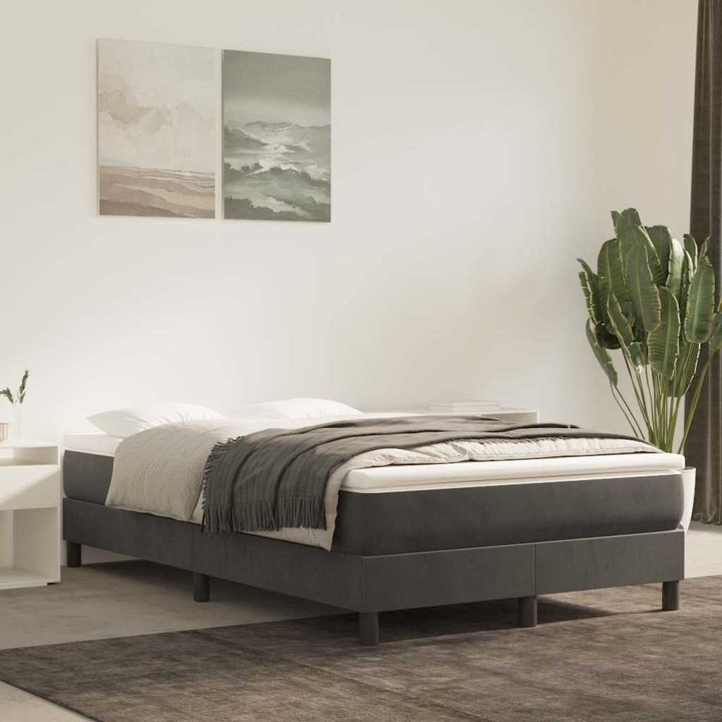 Vidaxl boxspring bed 120x200 cm fluweel donkergrijs