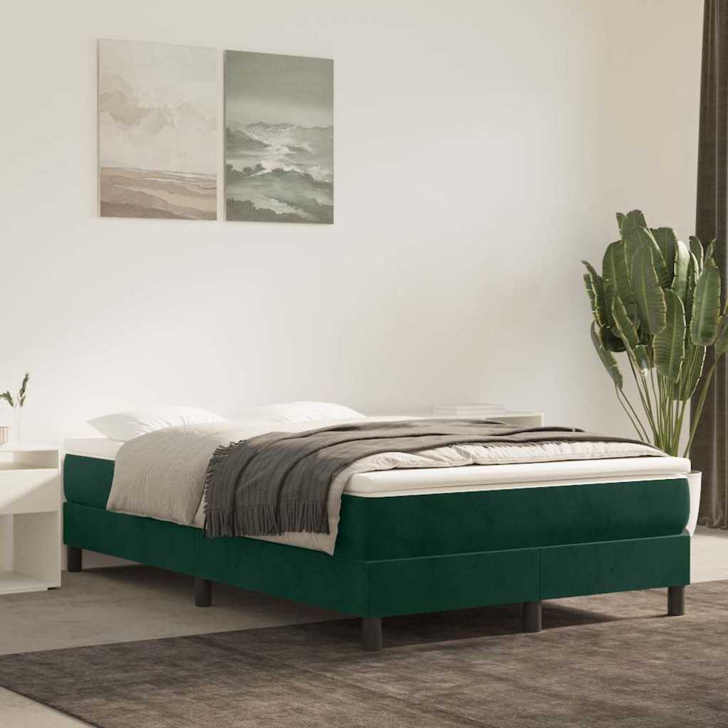 Vidaxl boxspring bed 120x200 cm fluweel donkergroen