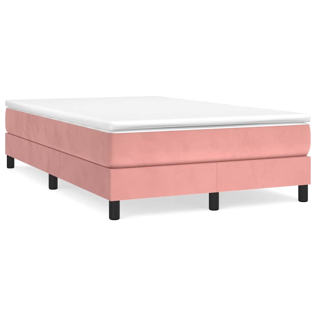 Vidaxl boxspring bed fluweel roze 120x200 cm