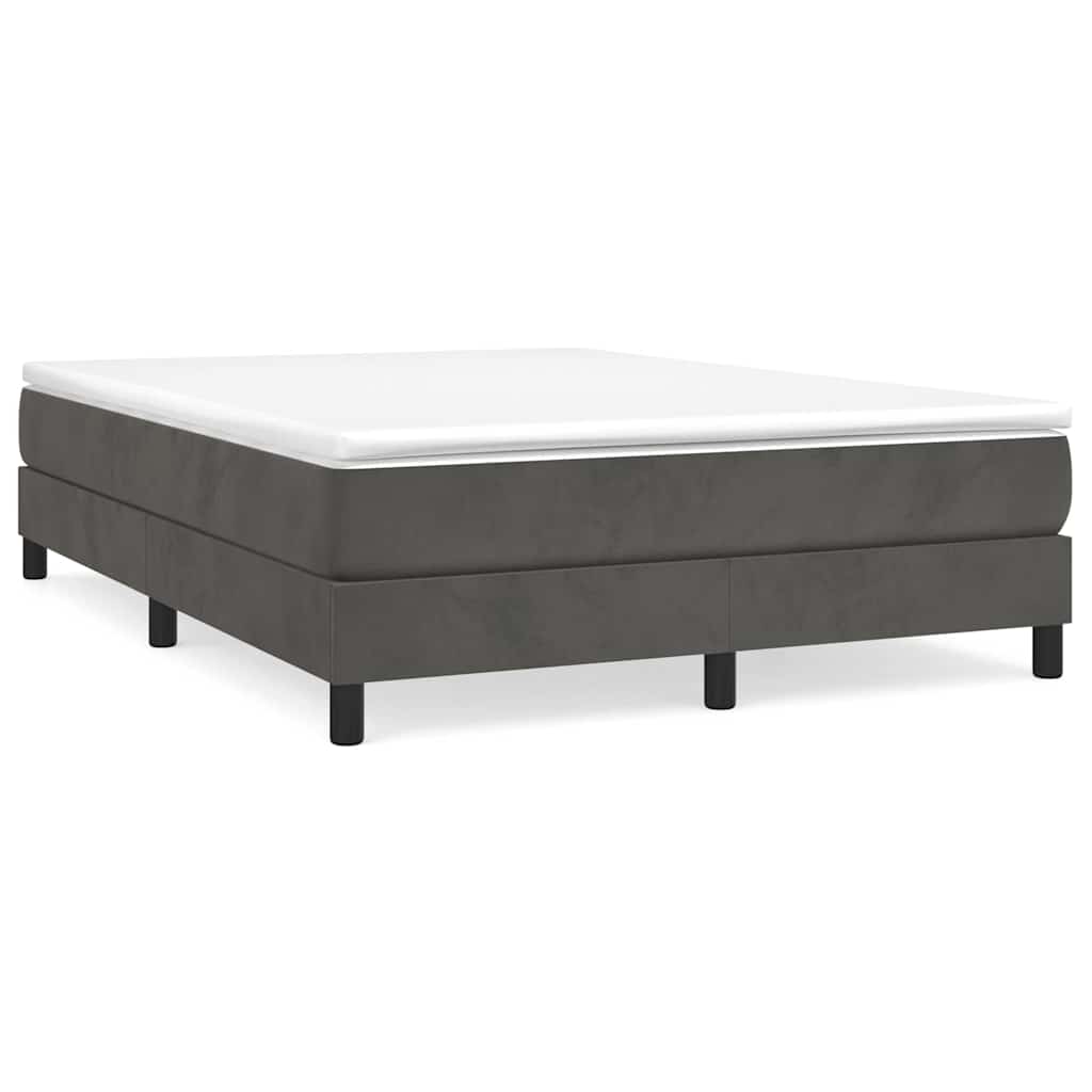Vidaxl boxspring bed 140x190 cm fluweel donkergrijs