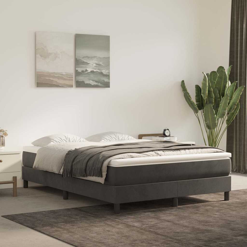 Vidaxl boxspring bed 140x190 cm fluweel donkergrijs