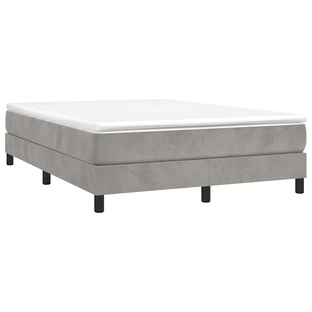 Vidaxl boxspring bed 140x200 cm fluweel lichtgrijs