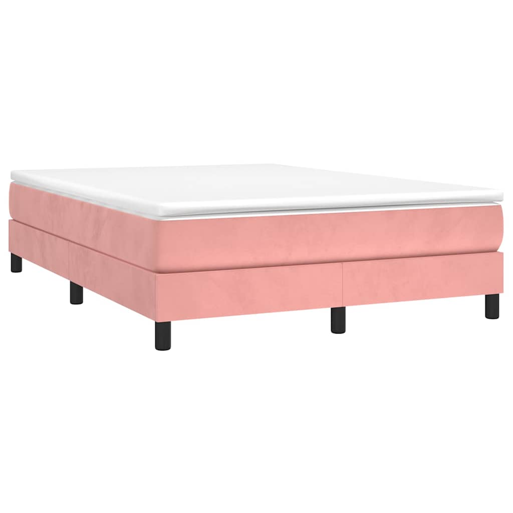 Vidaxl boxspring bed fluweel roze 140x200 cm