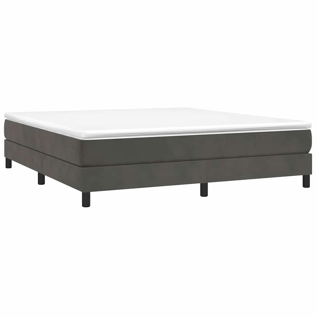 Vidaxl boxspring bed 160x200 cm fluweel donkergrijs