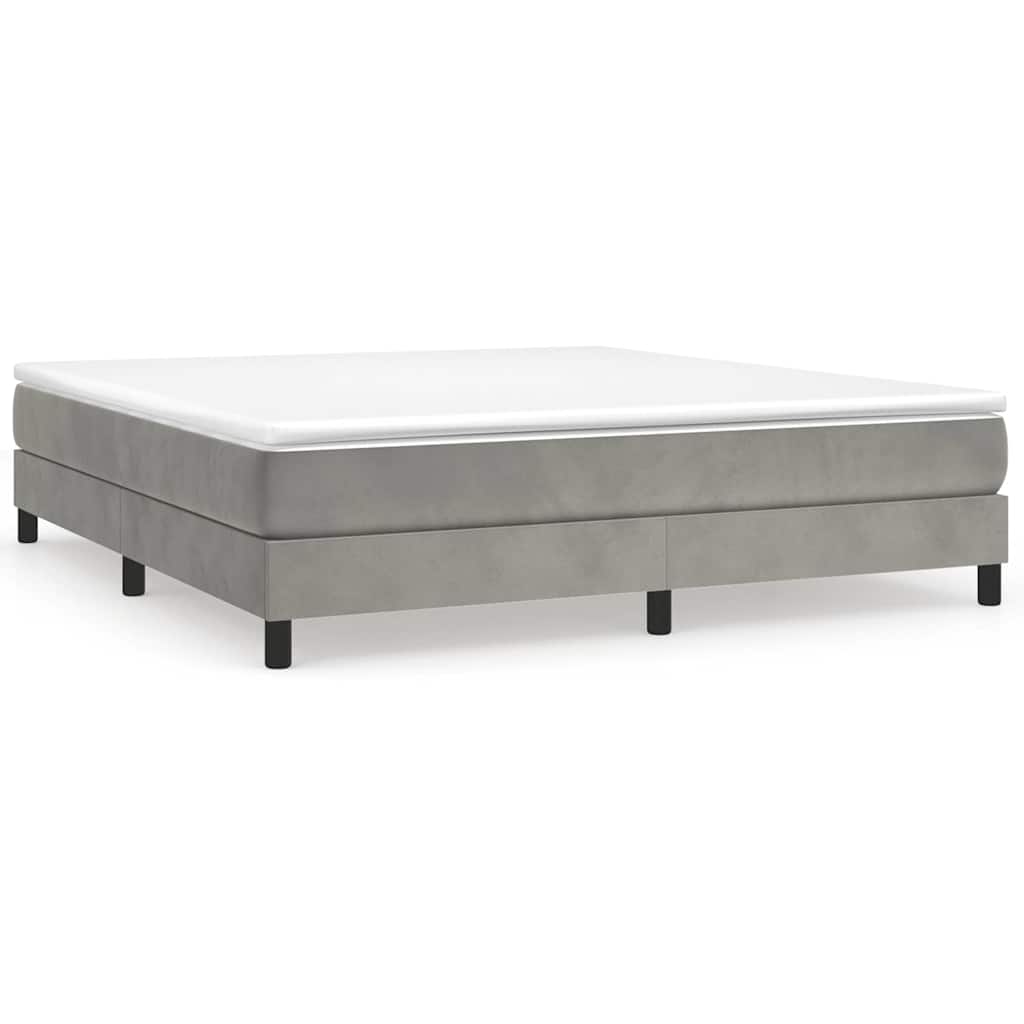 Vidaxl boxspring bed 180x200 cm fluweel lichtgrijs
