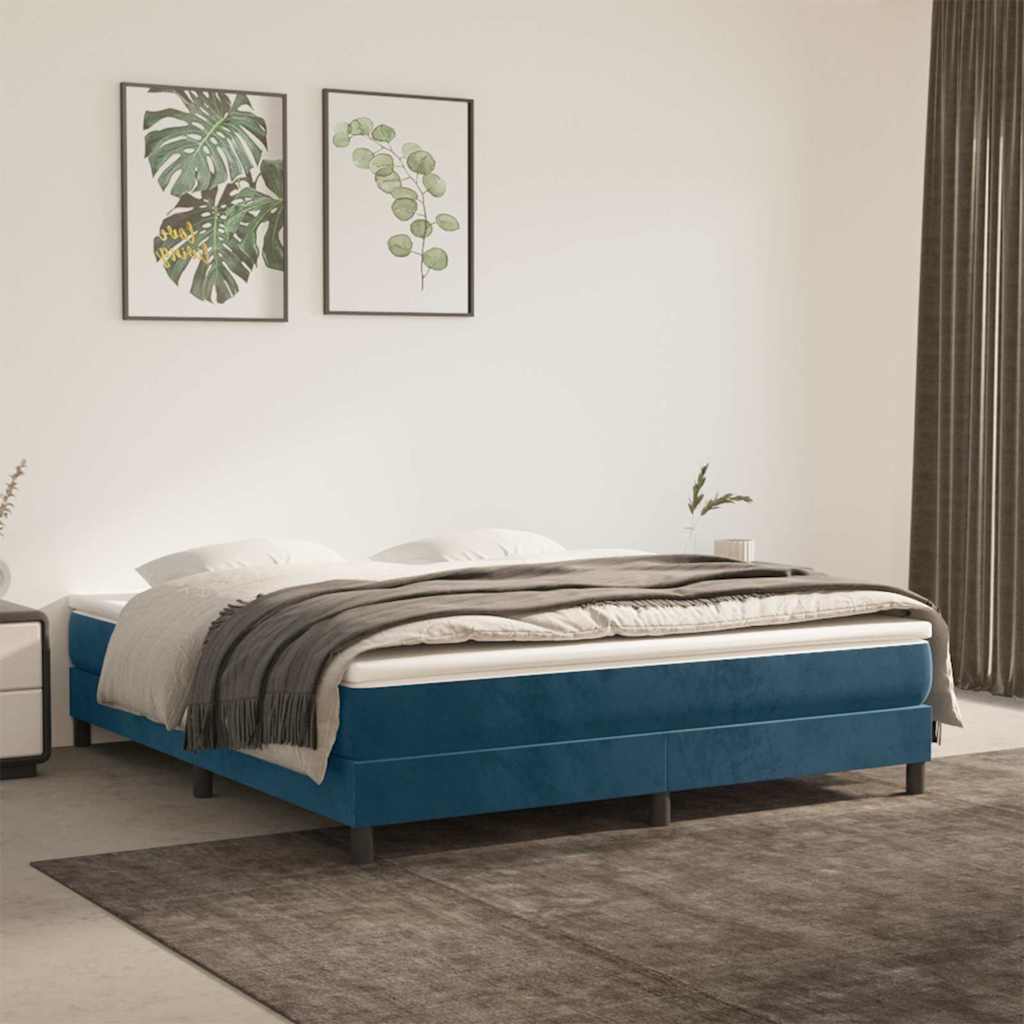Vidaxl boxspring bed 180x200 cm fluweel donkerblauw