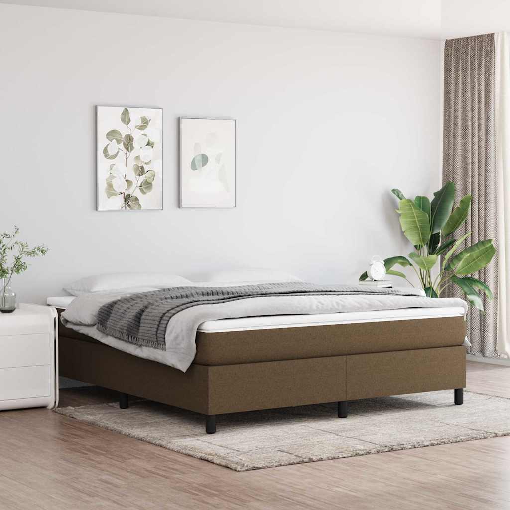 Vidaxl boxspring bed stof donkerbruin 160x200 cm