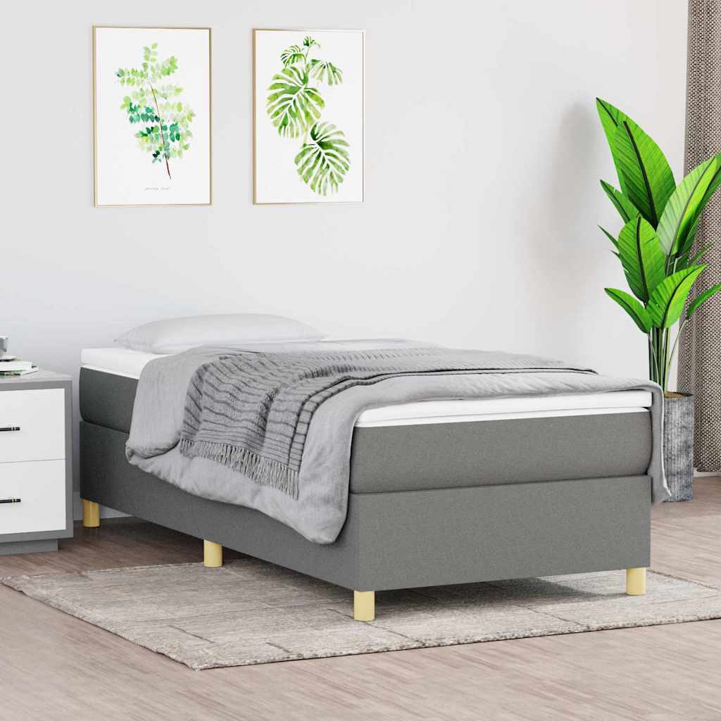 Vidaxl boxspring bed 100x200 cm stof donkergrijs