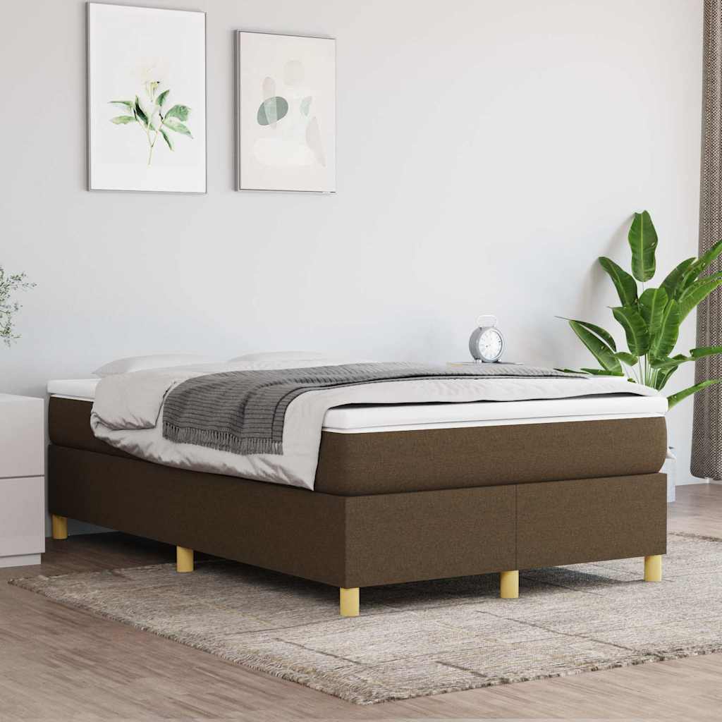 Vidaxl boxspring bed 120x200 cm stof donkerbruin