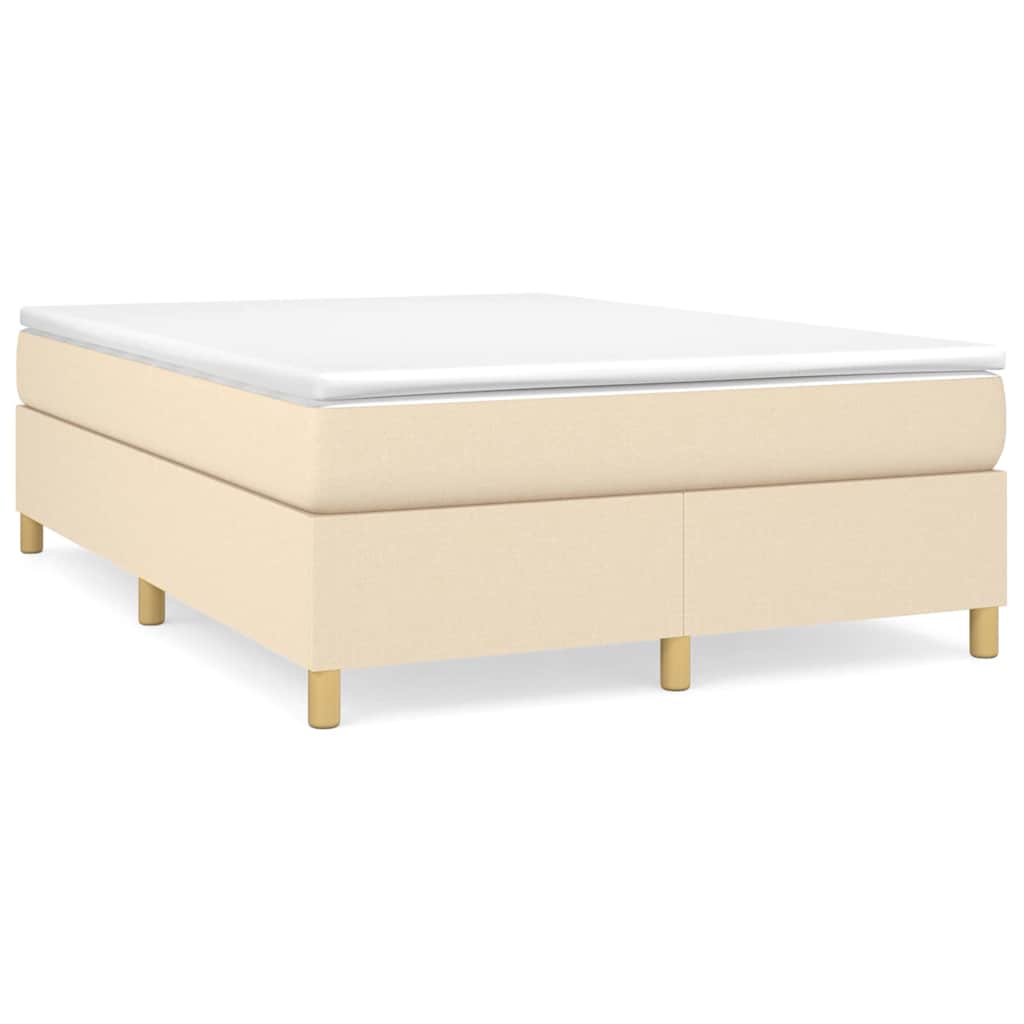 Vidaxl boxspring bed stof crèmekleurig 140x190 cm