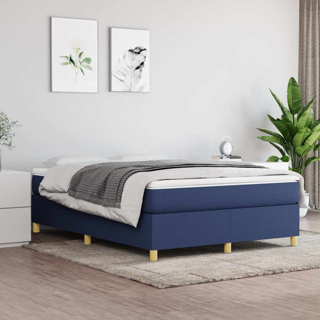 Vidaxl boxspring bed stof blauw 140x200 cm