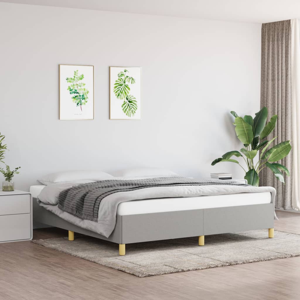 Vidaxl boxspring bed stof lichtgrijs 180x200 cm