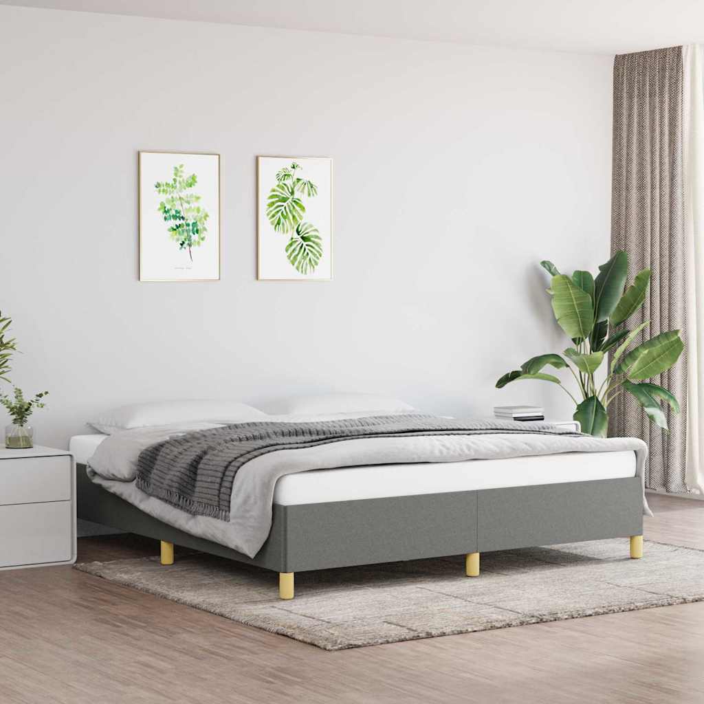 Vidaxl boxspring bed stof donkergrijs 180x200 cm