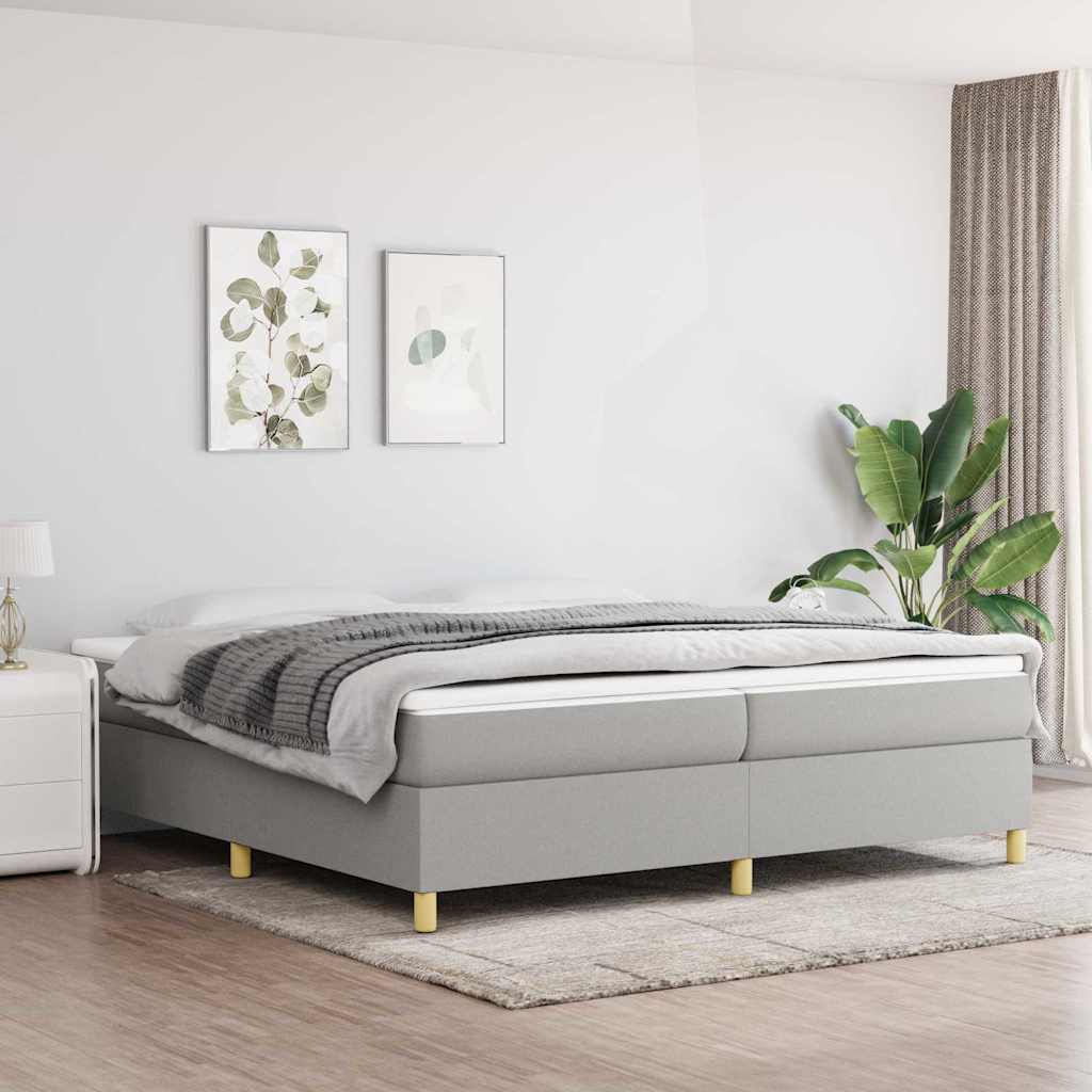 Vidaxl boxspring bed stof lichtgrijs 200x200 cm