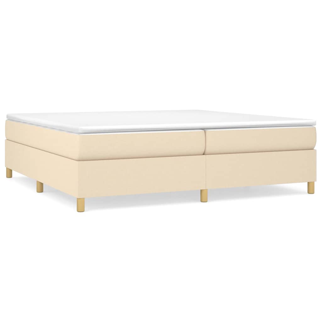 Vidaxl boxspring bed stof crèmekleurig 200x200 cm