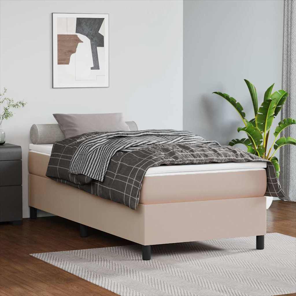 Vidaxl boxspring bed kunstleer cappuccinokleurig 90x190 cm