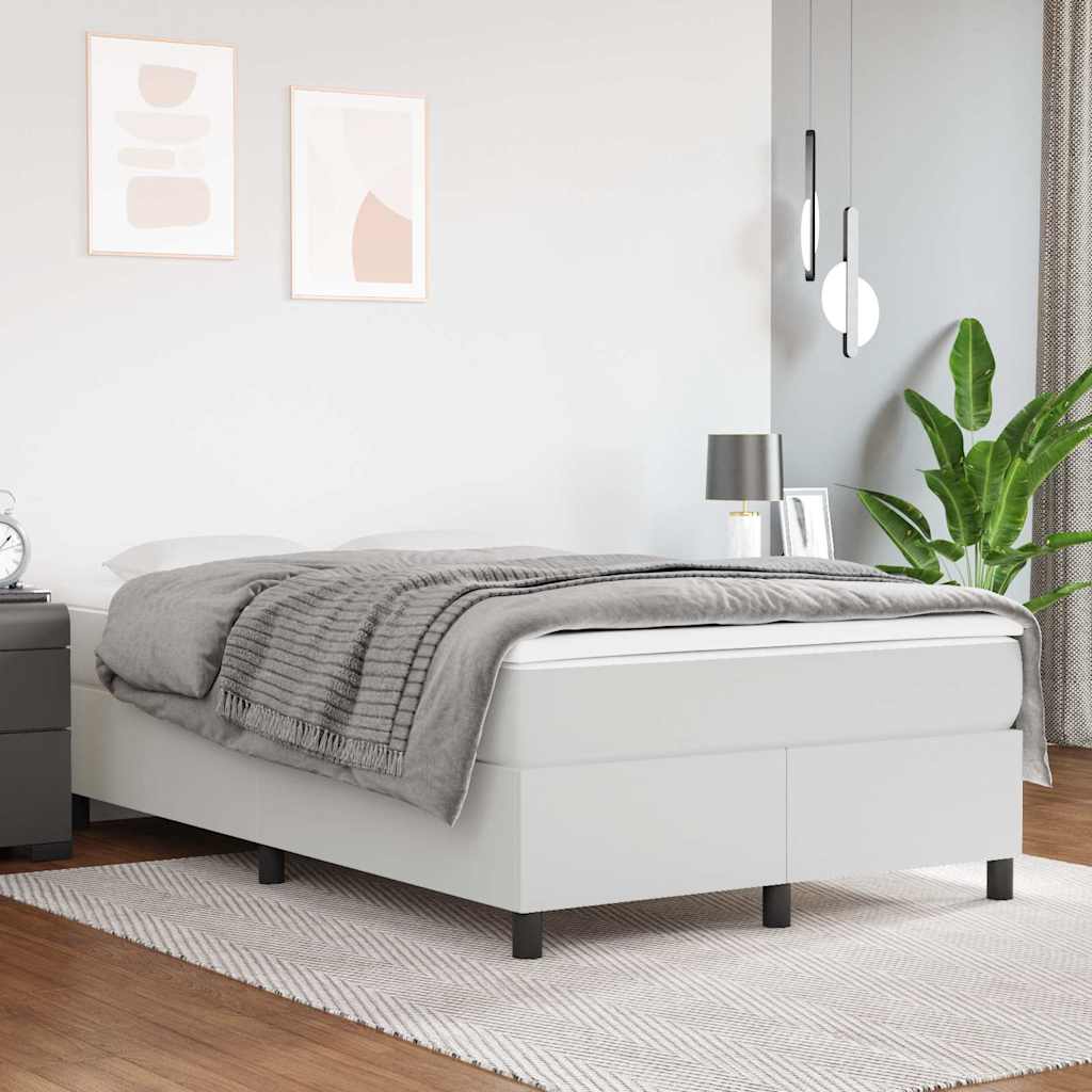 Vidaxl boxspring bed kunstleer wit 120x200 cm
