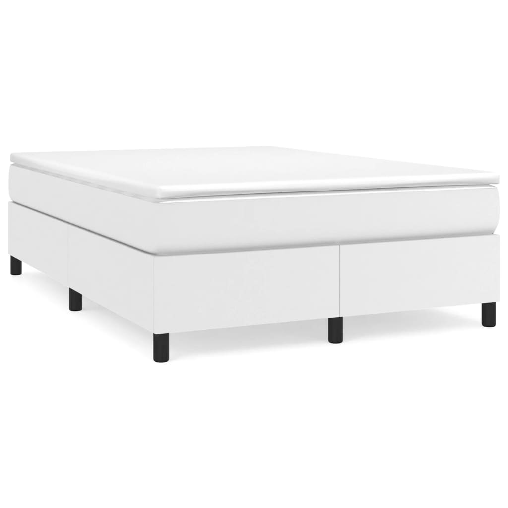 Vidaxl boxspring bed kunstleer wit 140x190 cm