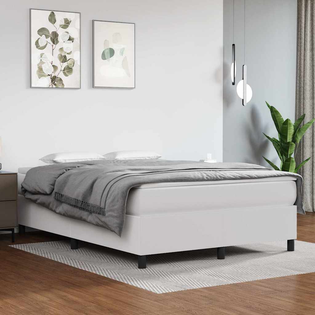 Vidaxl boxspring bed kunstleer wit 140x190 cm