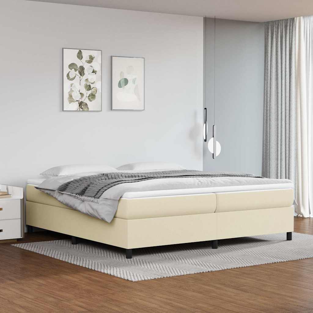 Vidaxl boxspring bed kunstleer crèmekleurig 200x200 cm