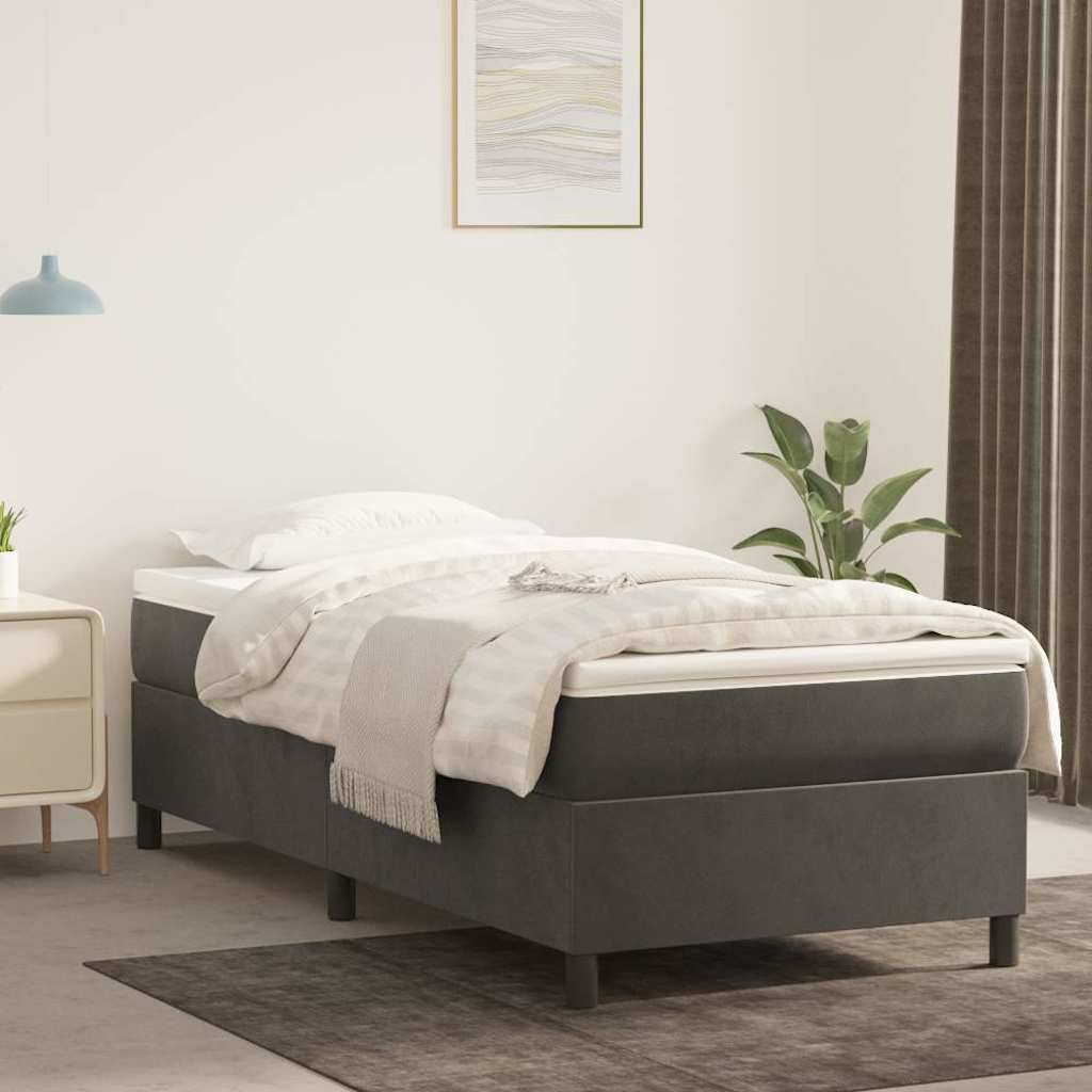Vidaxl boxspring bed 80x200 cm fluweel donkergrijs
