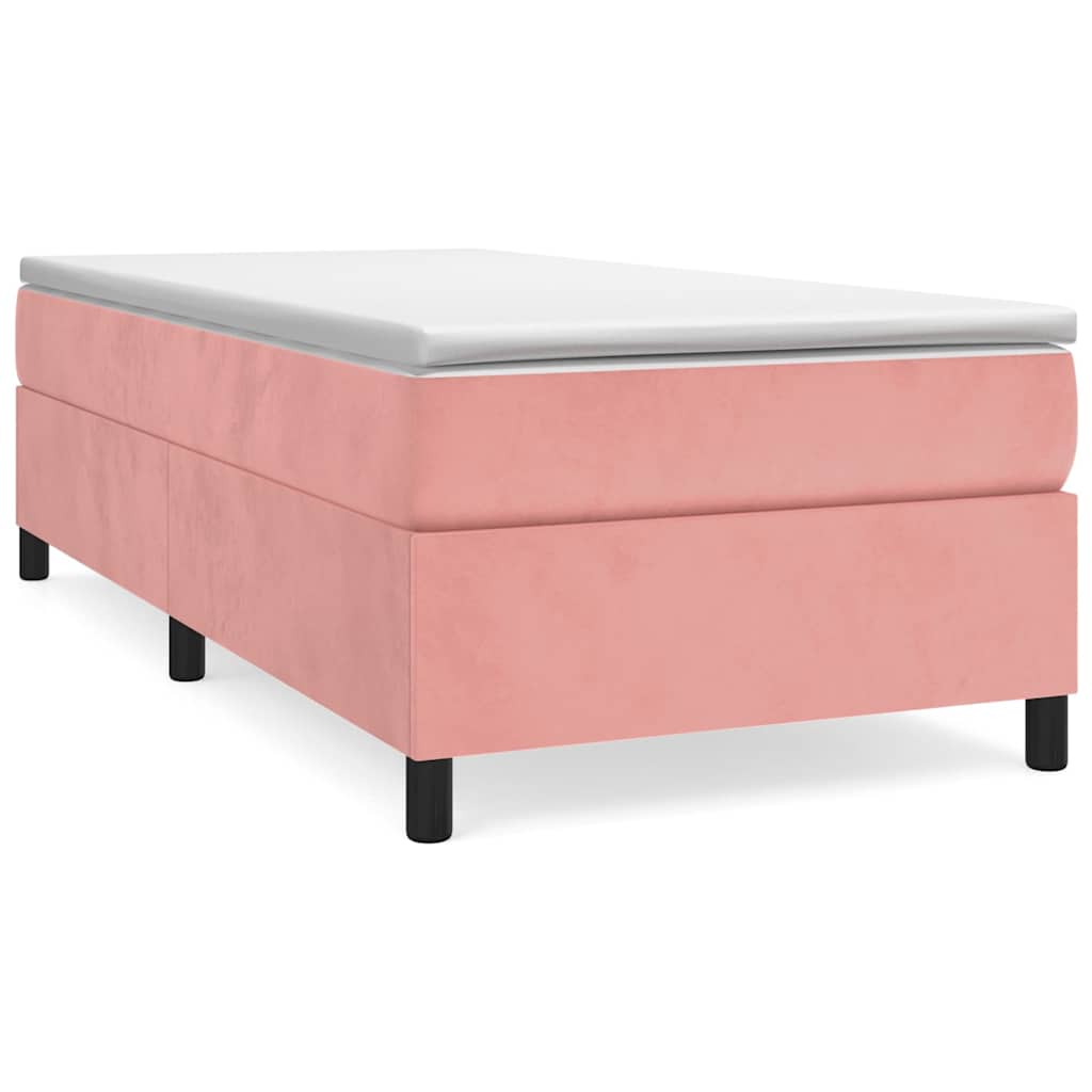 Vidaxl boxspring bed fluweel roze 90x200 cm