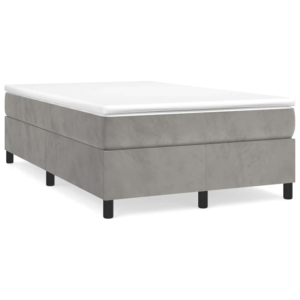 Vidaxl boxspring bed 120x200 cm fluweel lichtgrijs