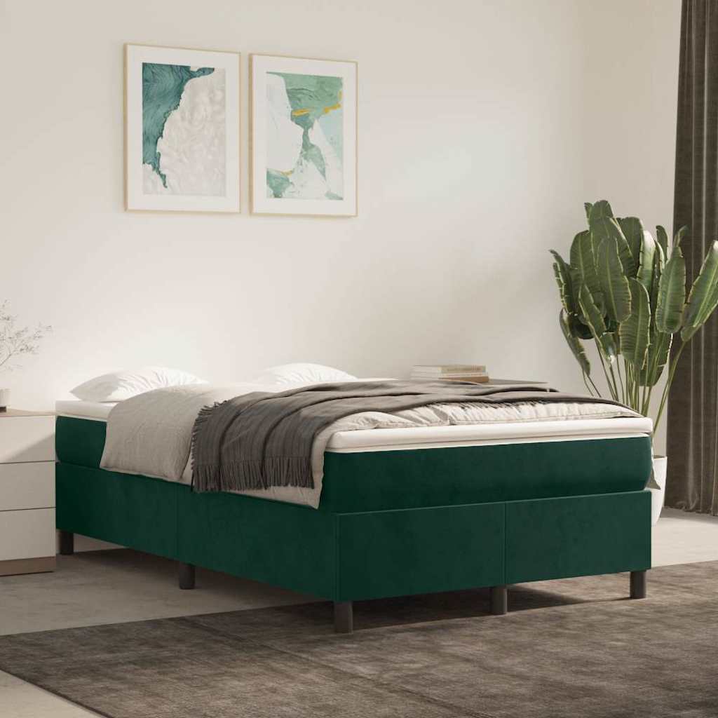 Vidaxl boxspring bed 120x200 cm fluweel donkergroen