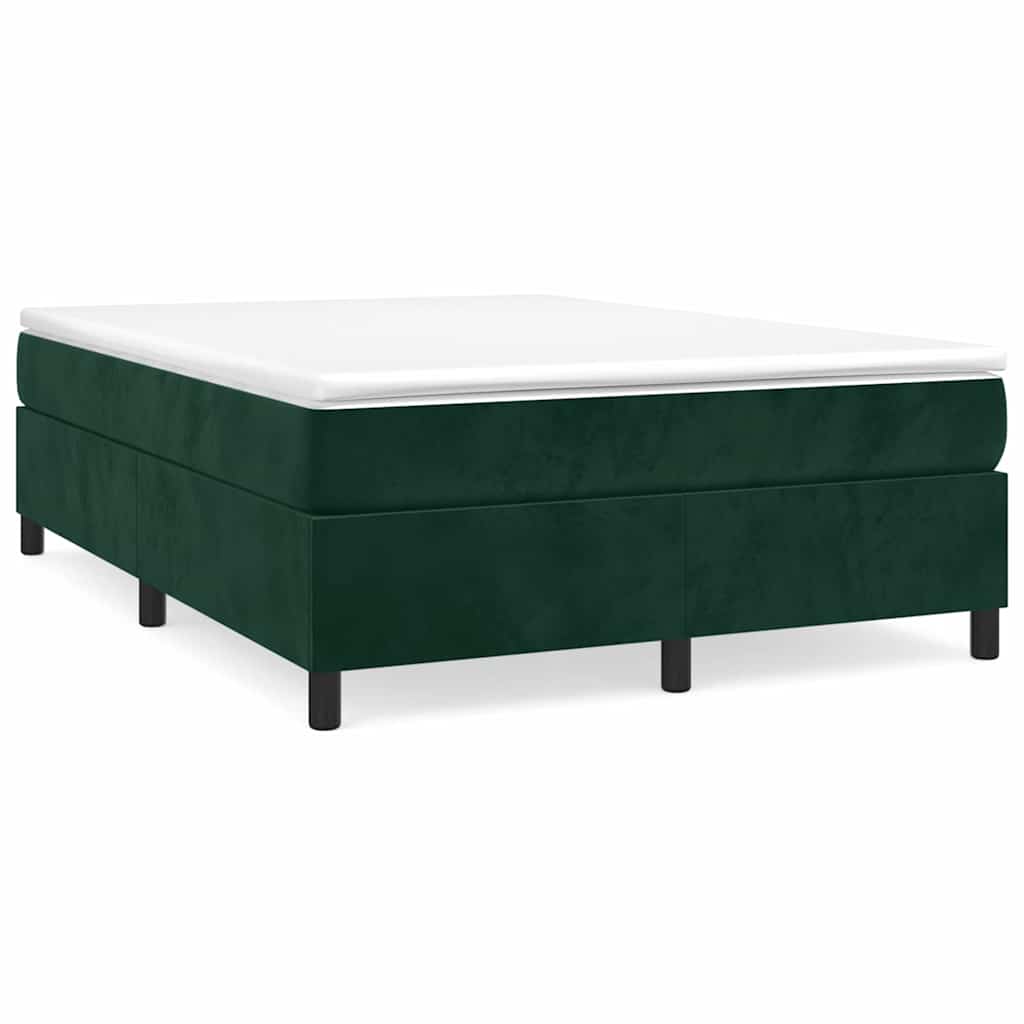 Vidaxl boxspring bed 140x200 cm fluweel donkergroen