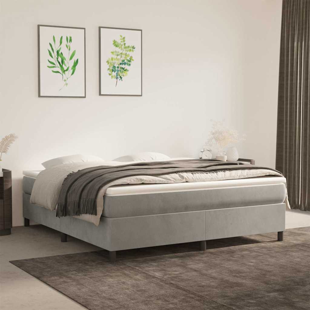 Vidaxl boxspring bed 180x200 cm fluweel lichtgrijs