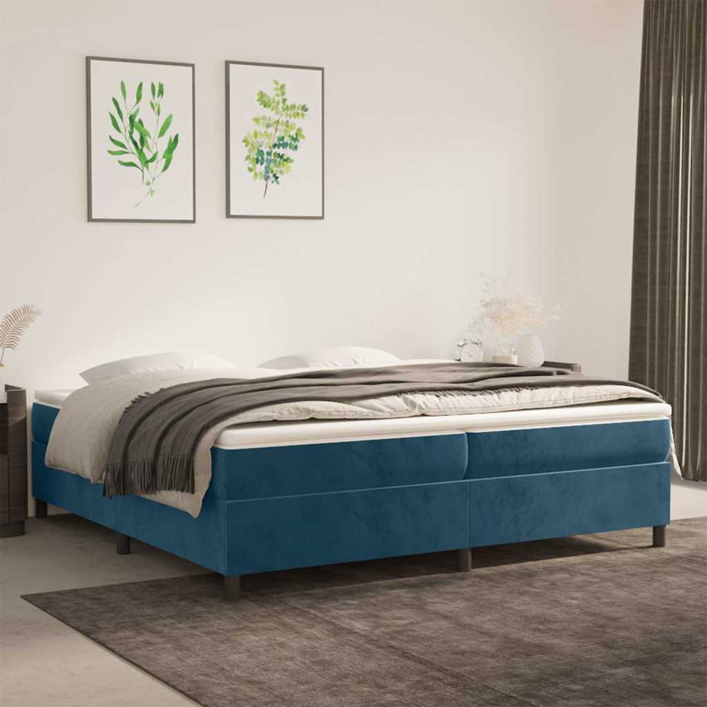 Vidaxl boxspring bed 200x200 cm fluweel donkerblauw