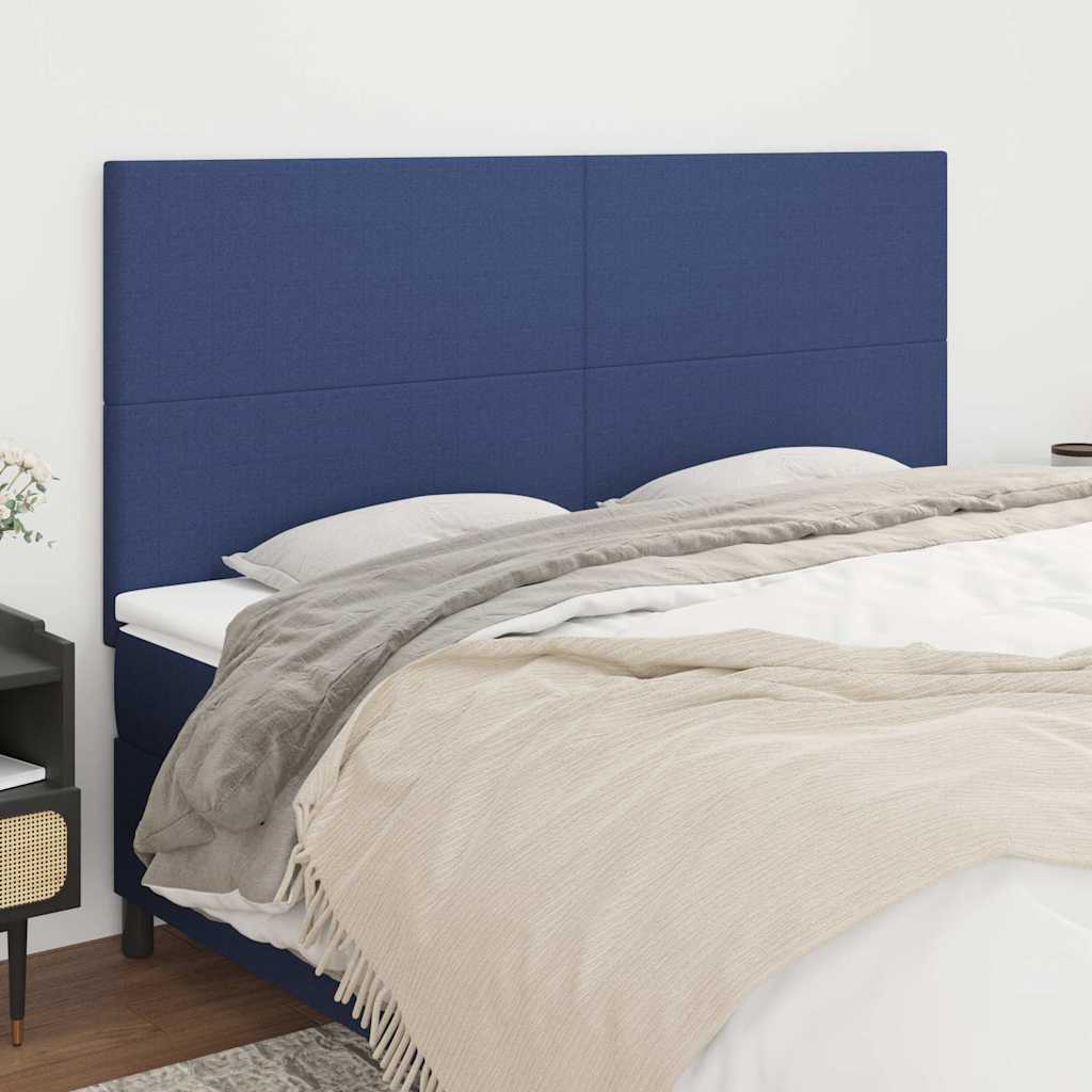 Vidaxl hoofdbord blauw 180x5x118 128 cm stof