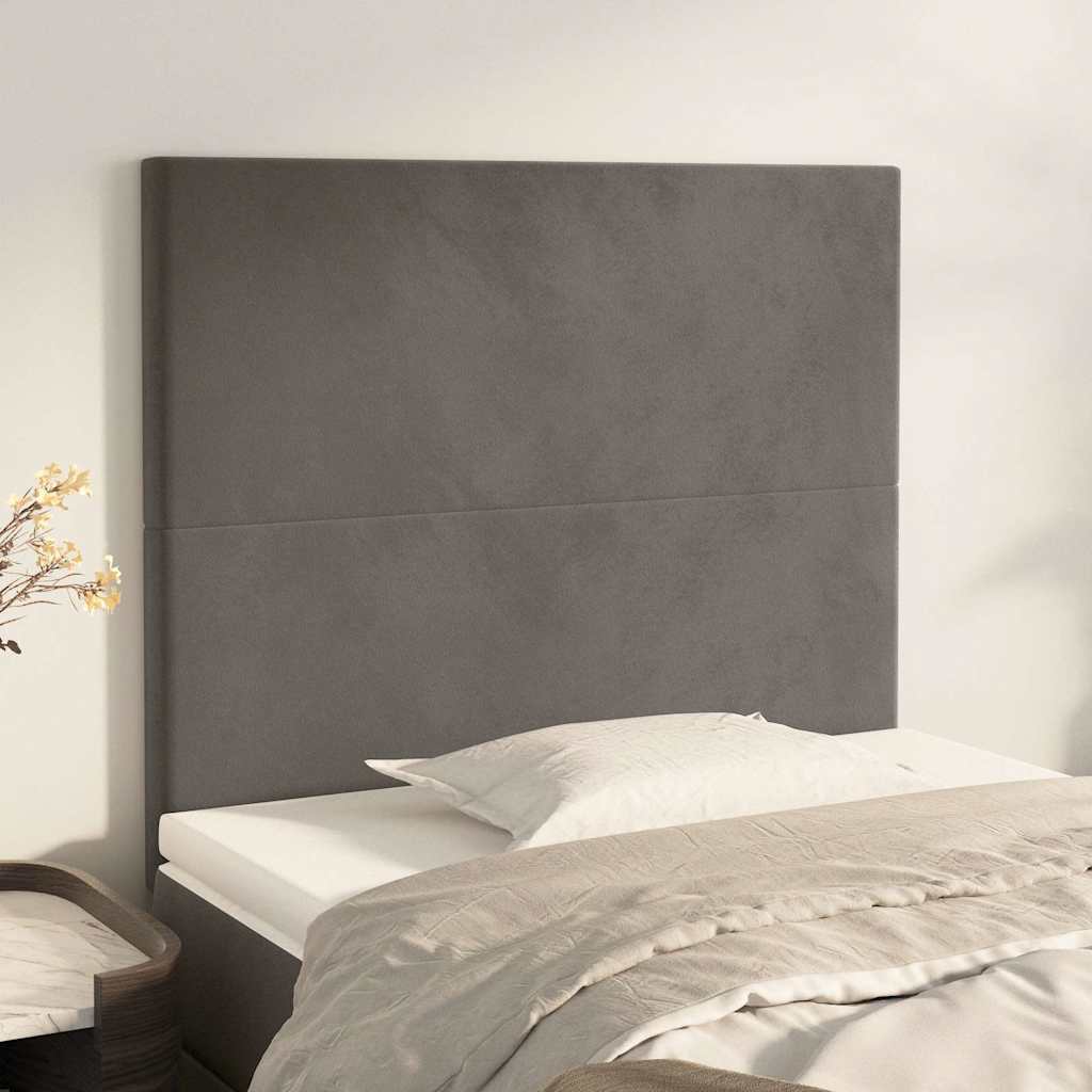 Vidaxl hoofdbord donkergrijs 100x5x118 128 cm fluweel