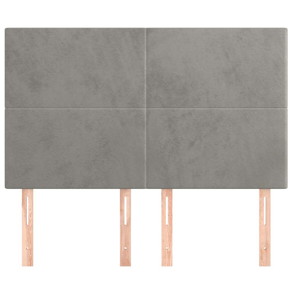 Vidaxl hoofdbord lichtgrijs 144x5x118 128 cm fluweel