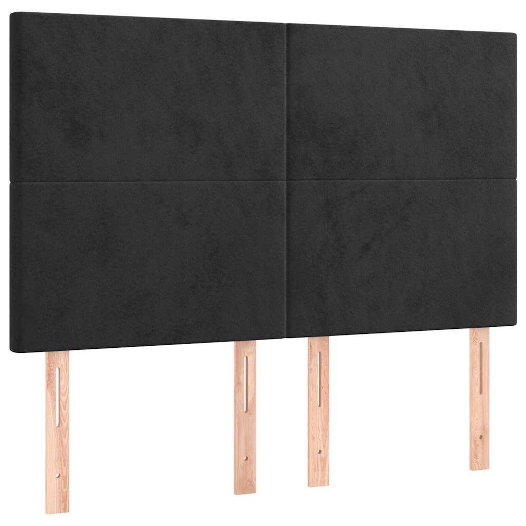 Vidaxl hoofdbord zwart 144x5x118 128 cm fluweel
