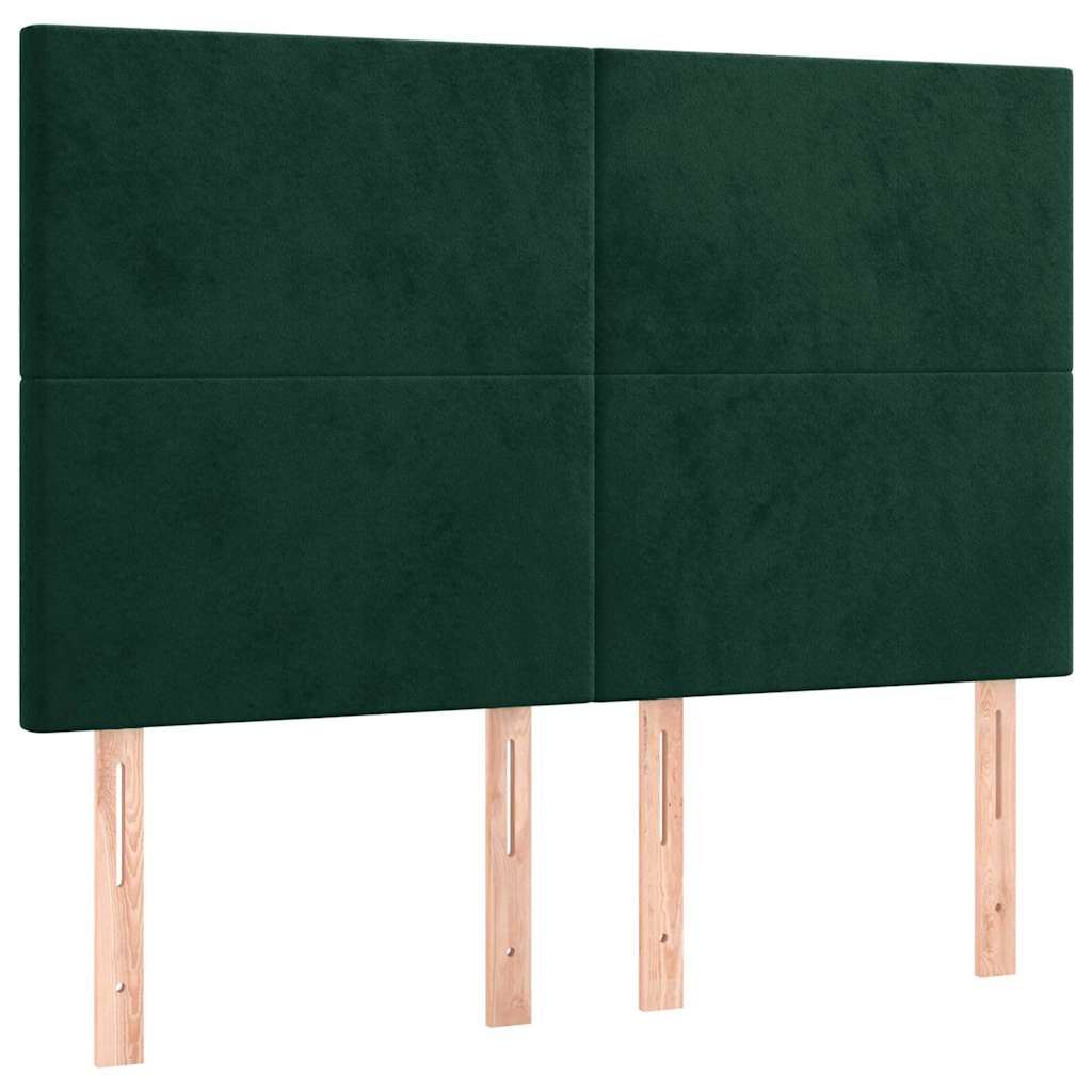 Vidaxl hoofdbord donkergroen 144x5x118 128 cm fluweel