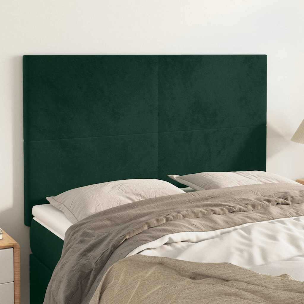 Vidaxl hoofdbord donkergroen 144x5x118 128 cm fluweel