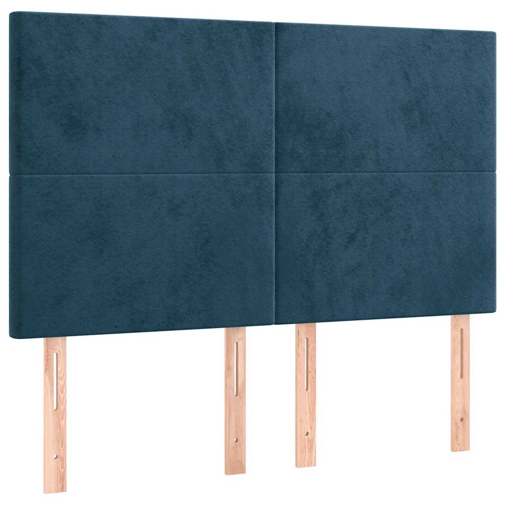 Vidaxl hoofdbord donkerblauw 144x5x118 128 cm fluweel
