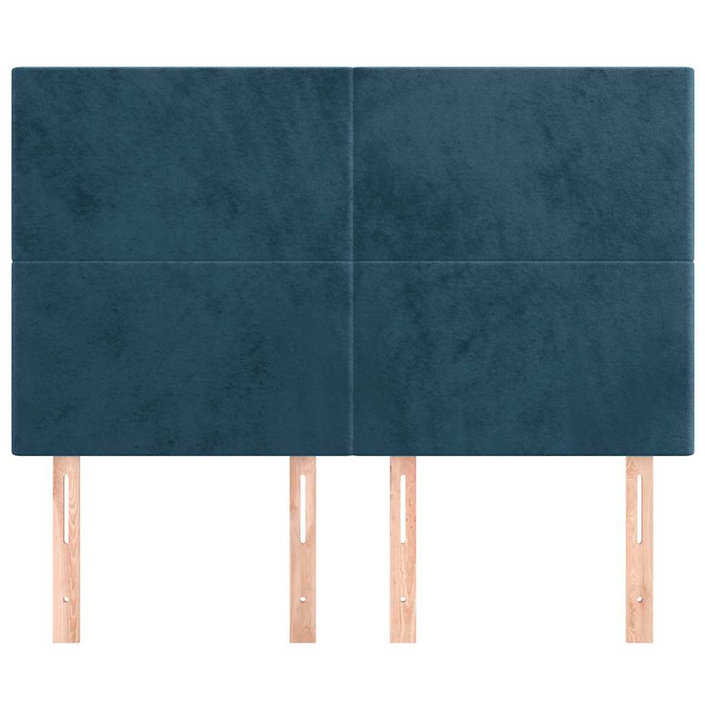 Vidaxl hoofdbord donkerblauw 144x5x118 128 cm fluweel