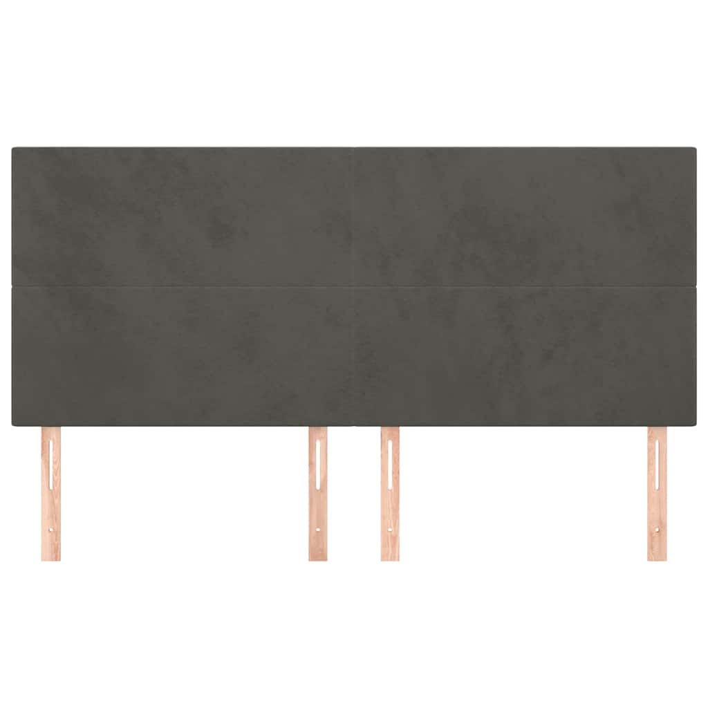 Vidaxl hoofdbord donkergrijs 180x5x118 128 cm fluweel