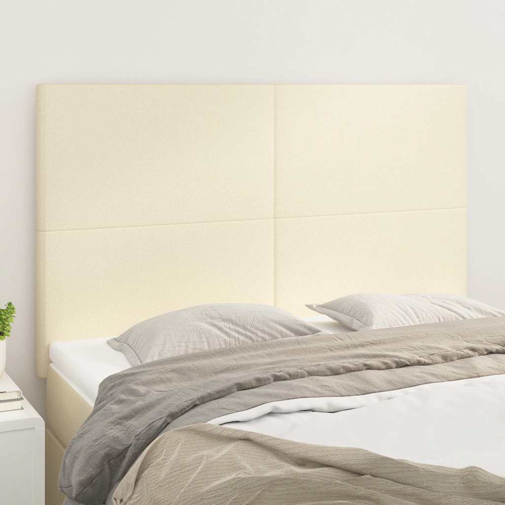 Vidaxl hoofdbord crème 144x5x118 128 cm kunstleer