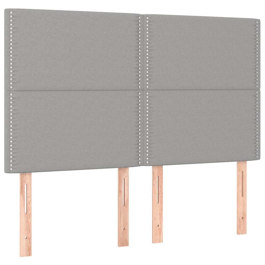 Vidaxl hoofdbord lichtgrijs 144x5x118 128 cm stof